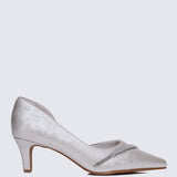 Dahlina Comfy Heels In SilverHeels - myballerine