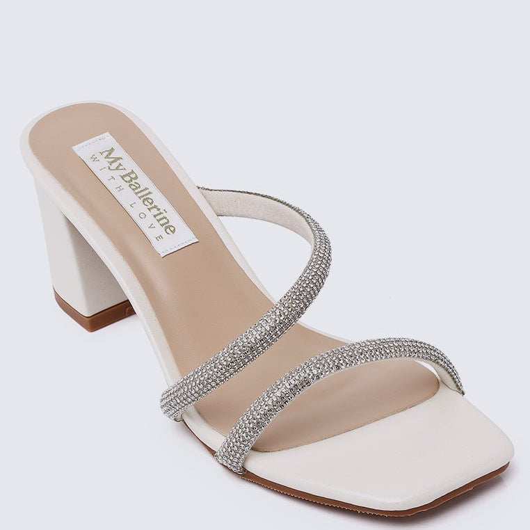 Delphine Comfy Heels In PearlShoes - myballerine