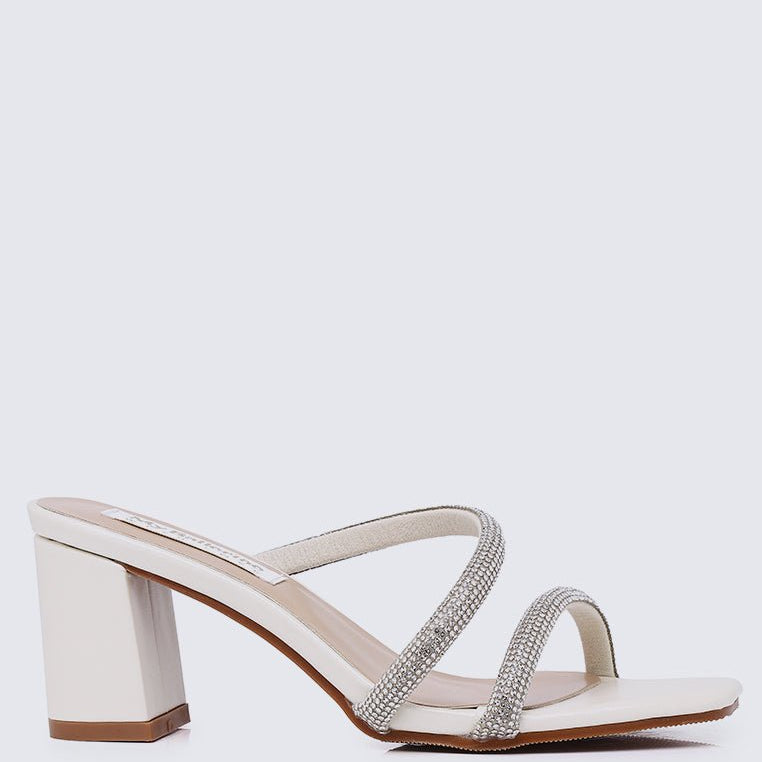 Delphine Comfy Heels In PearlShoes - myballerine