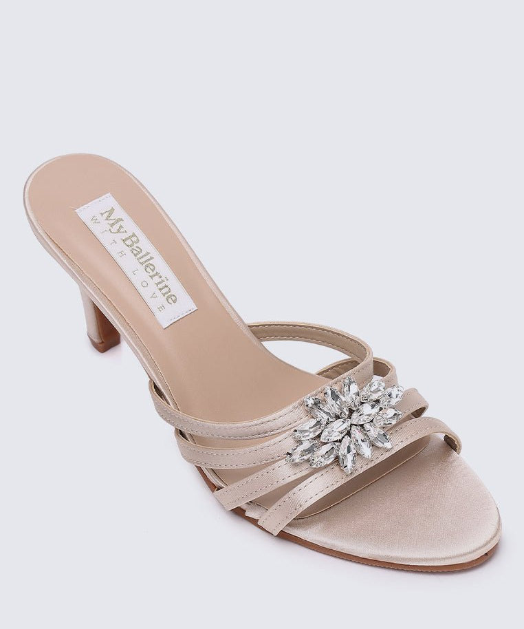 Denese Comfy Heels In Almond - myballerine