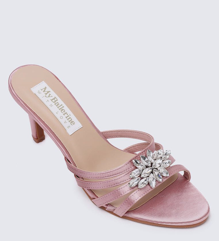 Denese Comfy Heels In Nude Pink - myballerine