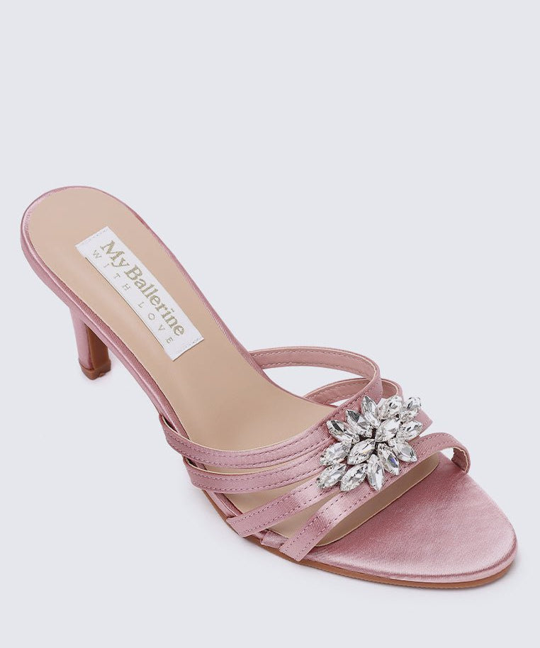 Denese Comfy Heels In Nude Pink - myballerine