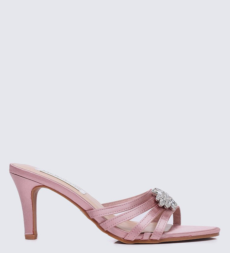 Denese Comfy Heels In Nude Pink - myballerine