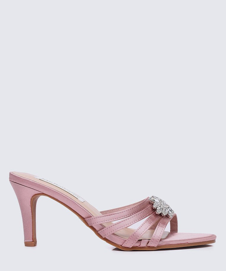 Denese Comfy Heels In Nude Pink - myballerine