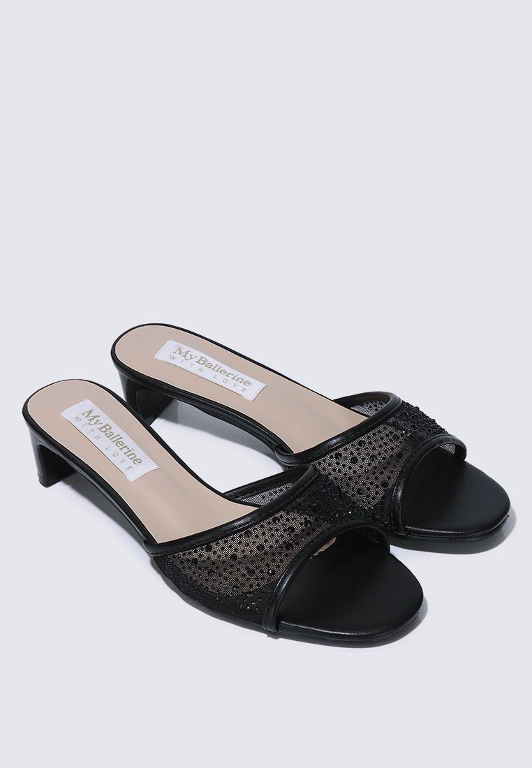 Devika Comfy Heels In BlackShoes - myballerine