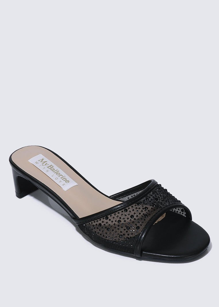 Devika Comfy Heels In BlackShoes - myballerine