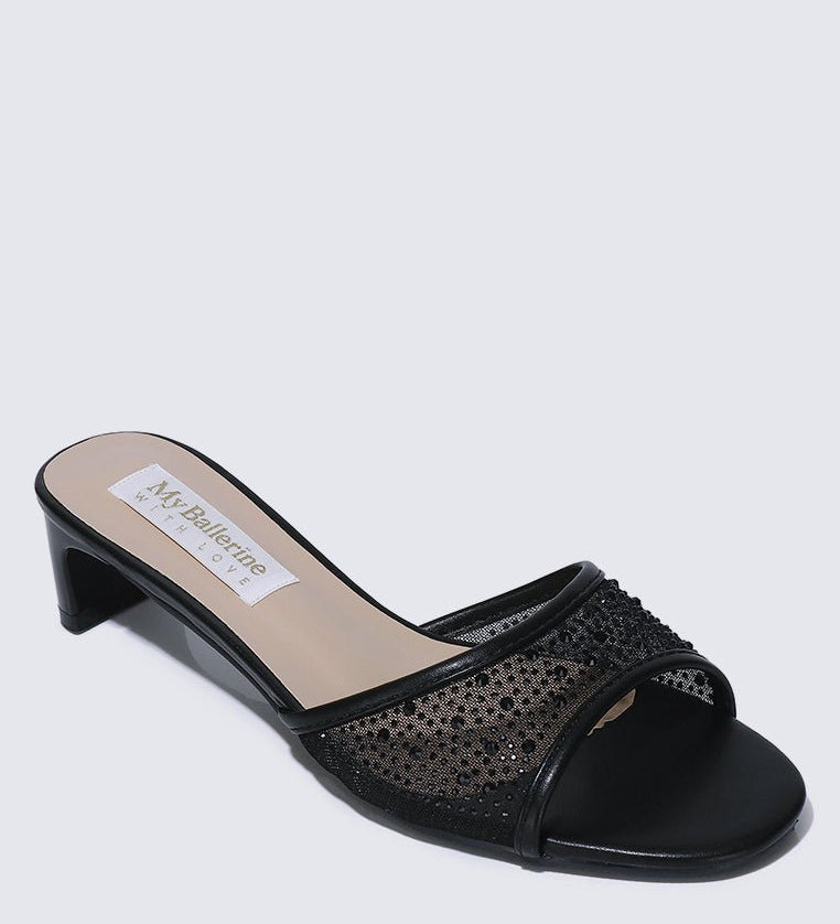 Devika Comfy Heels In BlackShoes - myballerine