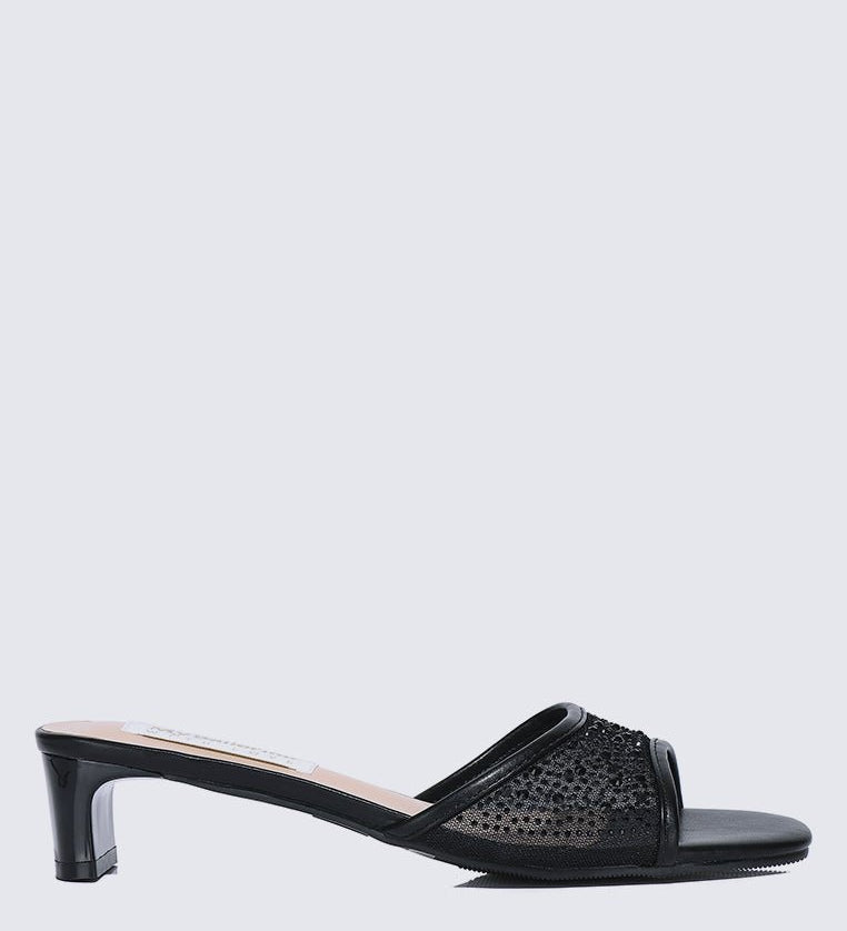 Devika Comfy Heels In BlackShoes - myballerine