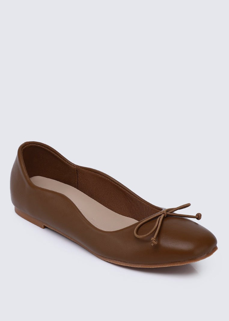 Dorra Comfy Ballerina In BrownShoes - myballerine