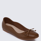 Dorra Comfy Ballerina In BrownShoes - myballerine