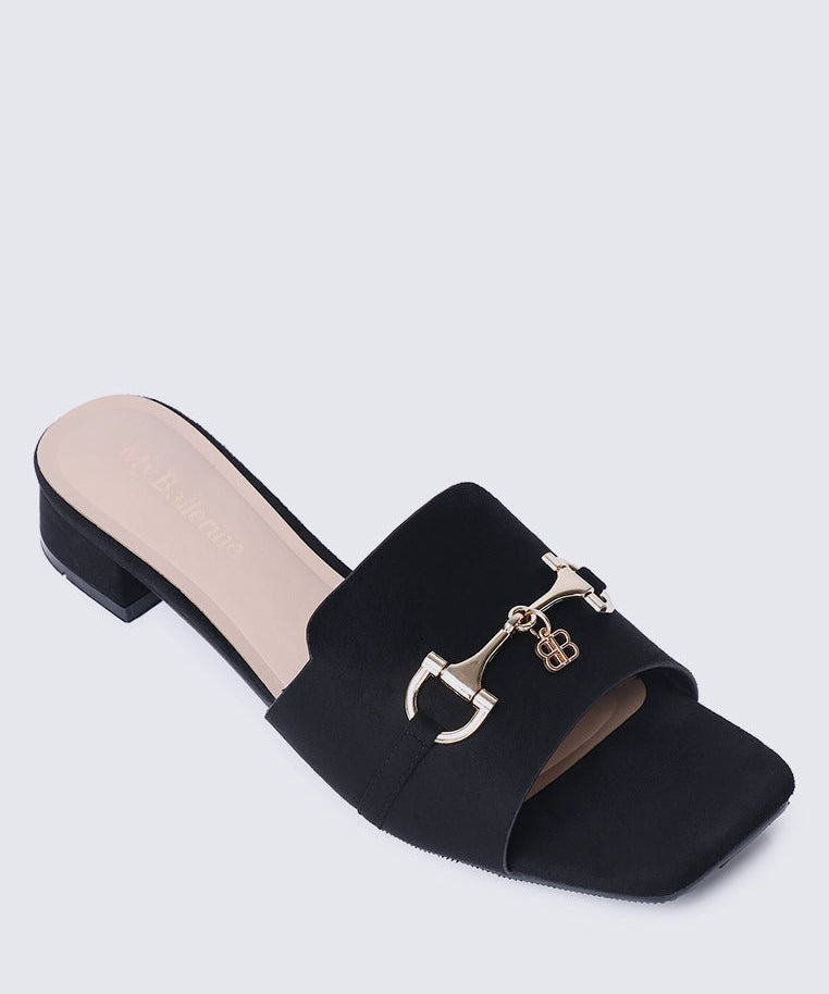 Ebony Comfy Sandals In BlackShoes - myballerine