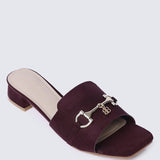 Ebony Comfy Sandals In MaroonSandals - myballerine
