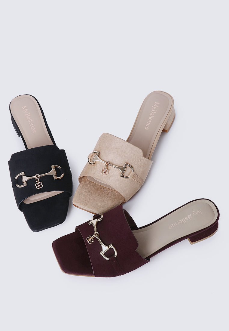 Ebony Comfy Sandals In MaroonShoes - myballerine