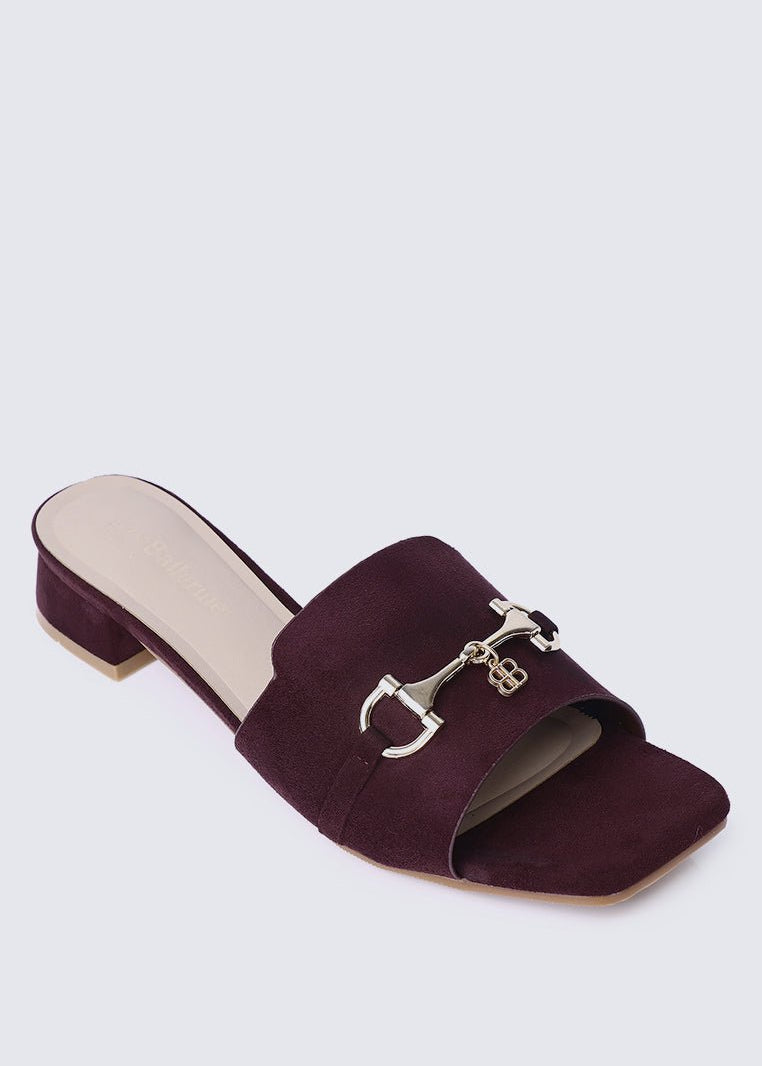 Ebony Comfy Sandals In MaroonShoes - myballerine