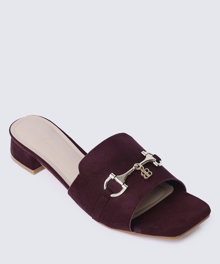 Ebony Comfy Sandals In MaroonShoes - myballerine