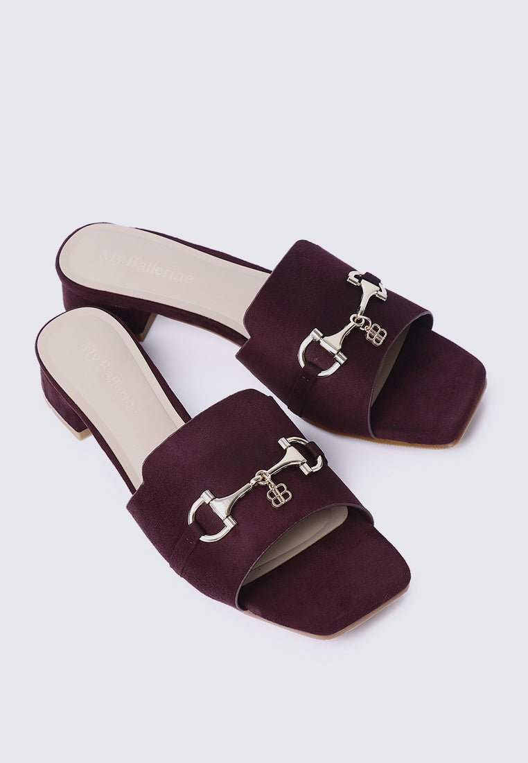 Ebony Comfy Sandals In MaroonShoes - myballerine