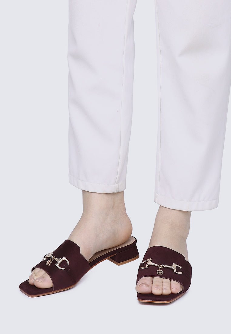 Ebony Comfy Sandals In MaroonShoes - myballerine