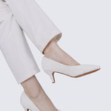 Elara Comfy Pumps In WhitePumps - myballerine