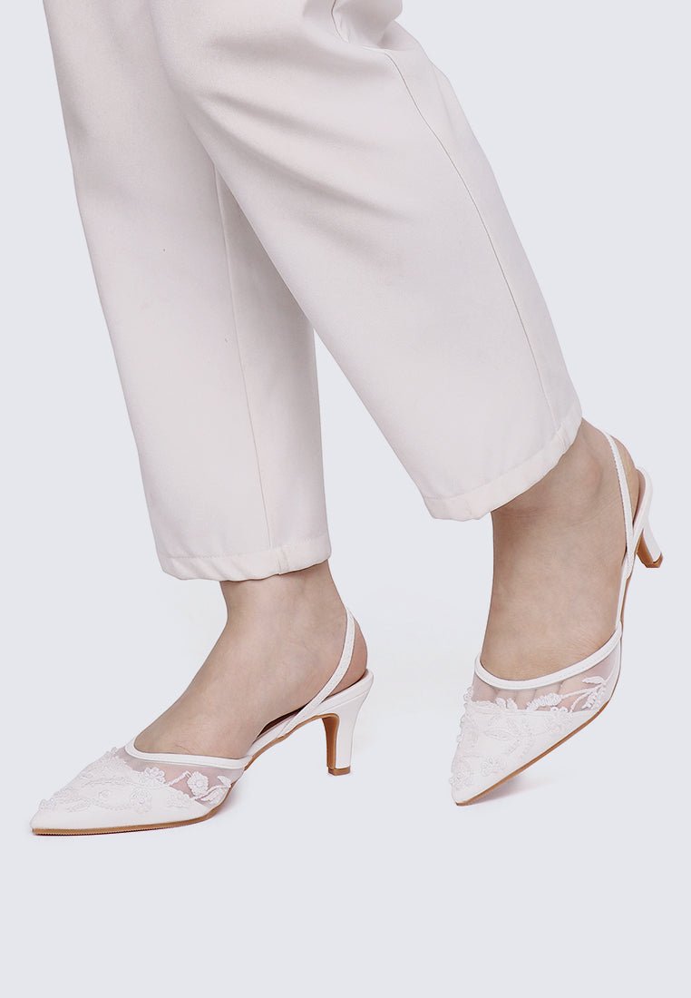 Elowen Comfy Heels In IvoryHeels - myballerine