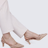 Elowen Comfy Heels In Rose GoldHeels - myballerine