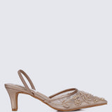 Elowen Comfy Heels In Rose GoldHeels - myballerine