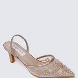 Elowen Comfy Heels In Rose GoldHeels - myballerine