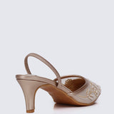 Elowen Comfy Heels In Rose GoldHeels - myballerine