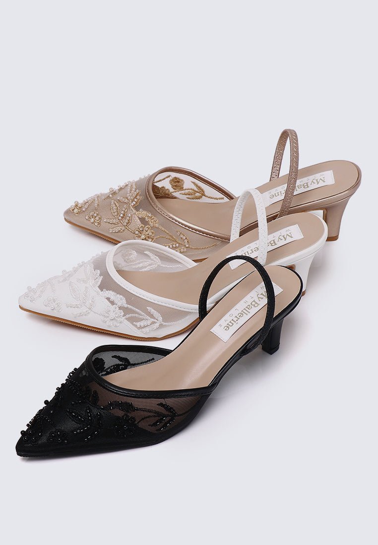 Elowen Comfy Heels In Rose GoldHeels - myballerine