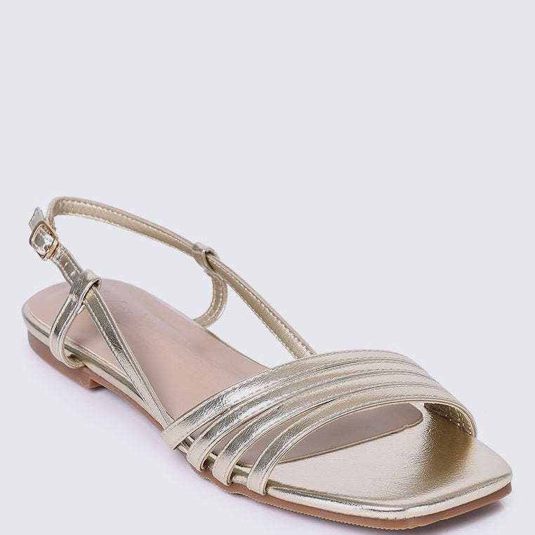 Elsie Comfy Sandals In GoldShoes - myballerine