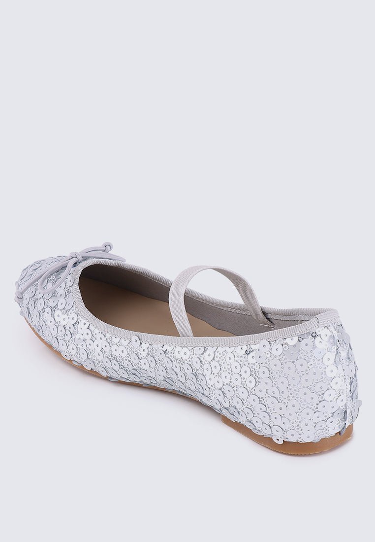 Emerson Comfy Ballerina In SilverShoes - myballerine