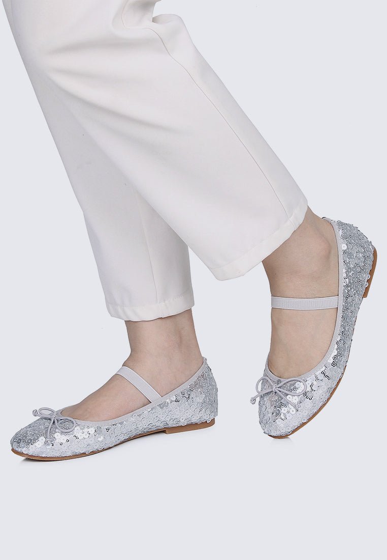 Emerson Comfy Ballerina In SilverShoes - myballerine