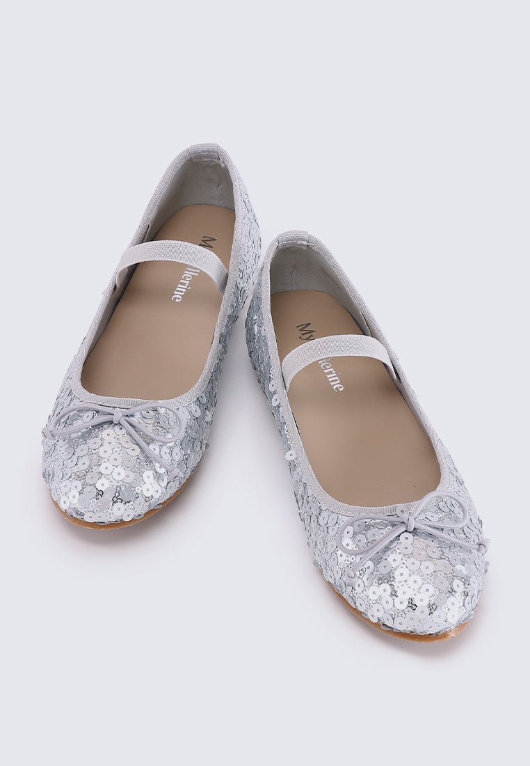 Emerson Comfy Ballerina In SilverShoes - myballerine