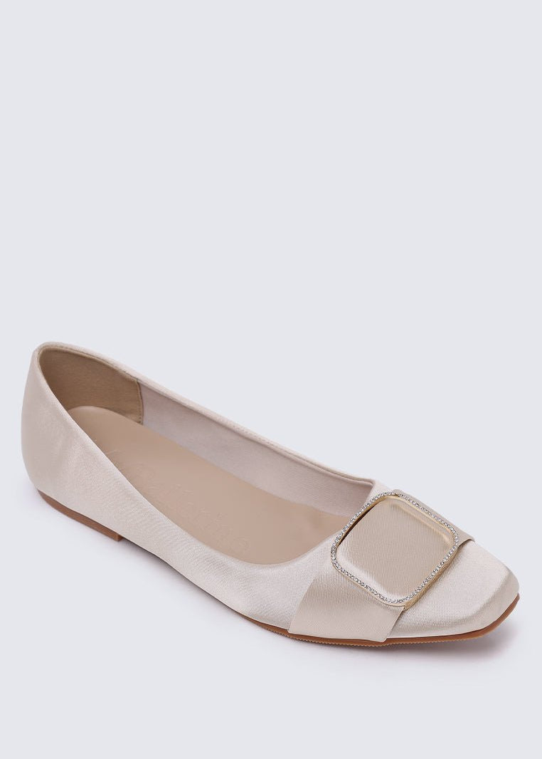 Emilie Comfy Ballerina In Beige - myballerine