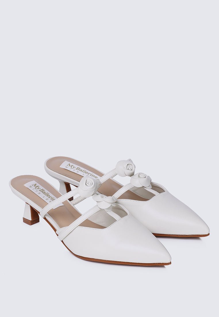 Enchantée Comfy Heels In WhiteHeels - myballerine