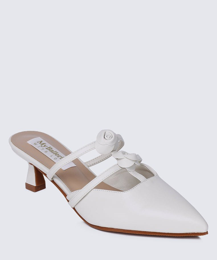 Enchant??e Comfy Heels In WhiteShoes - myballerine