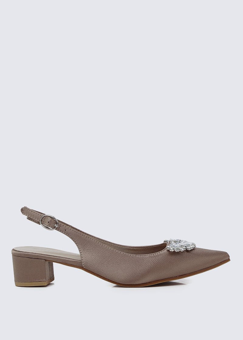 Esme Comfy Heels In Taupe - myballerine
