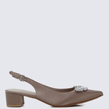 Esme Comfy Heels In Taupe - myballerine