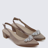 Esme Comfy Heels In Taupe - myballerine