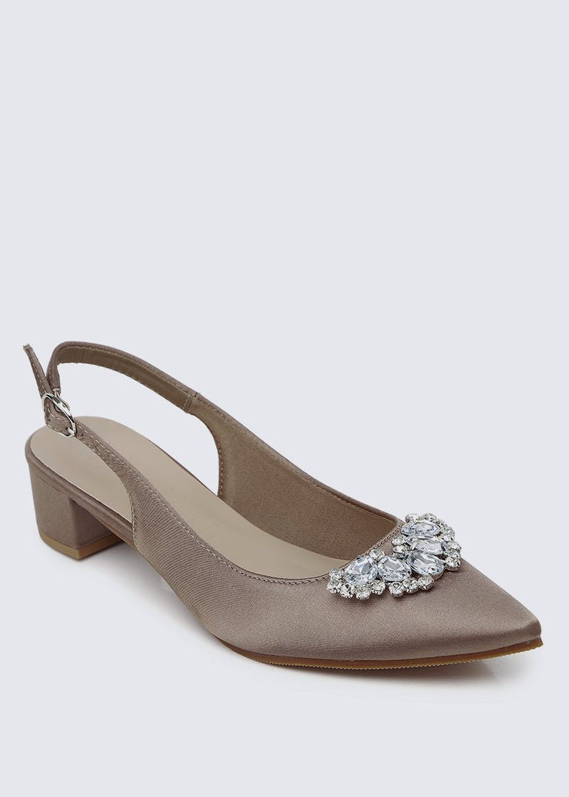 Esme Comfy Heels In Taupe - myballerine