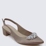 Esme Comfy Heels In Taupe - myballerine