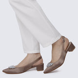 Esme Comfy Heels In Taupe - myballerine