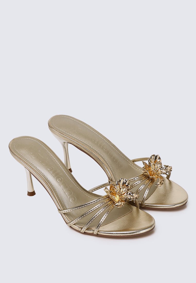 Eternal Blossom Comfy Heels In In GoldHeels - myballerine