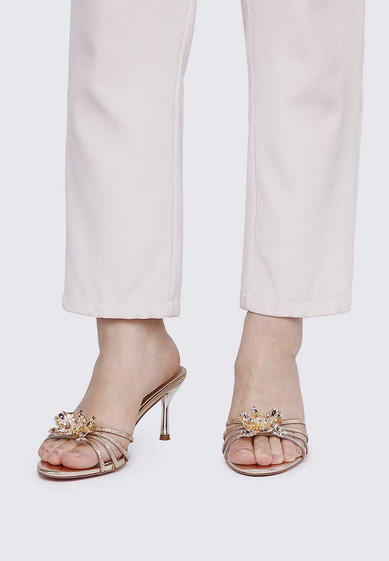Eternal Blossom Comfy Heels In In GoldHeels - myballerine