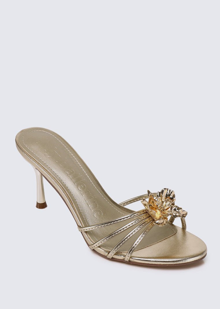 Eternal Blossom Comfy Heels In In GoldHeels - myballerine