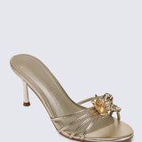 Eternal Blossom Comfy Heels In In GoldHeels - myballerine