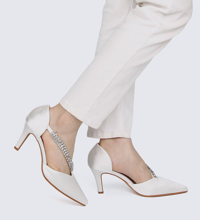 Everly Comfy Heels In Ivory - myballerine