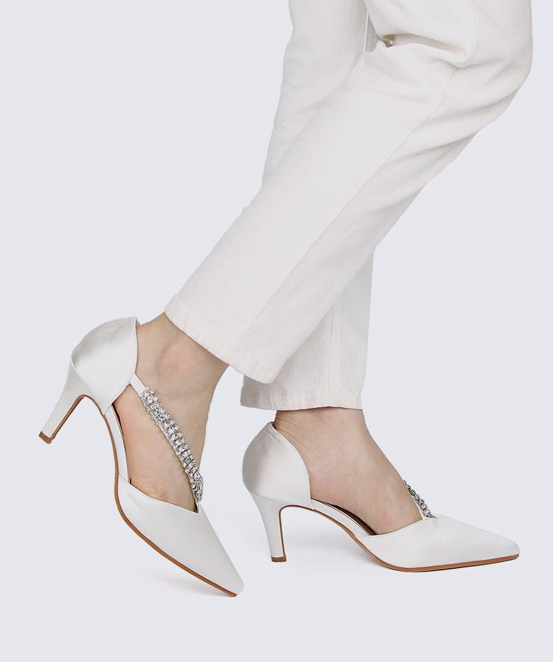Everly Comfy Heels In Ivory - myballerine