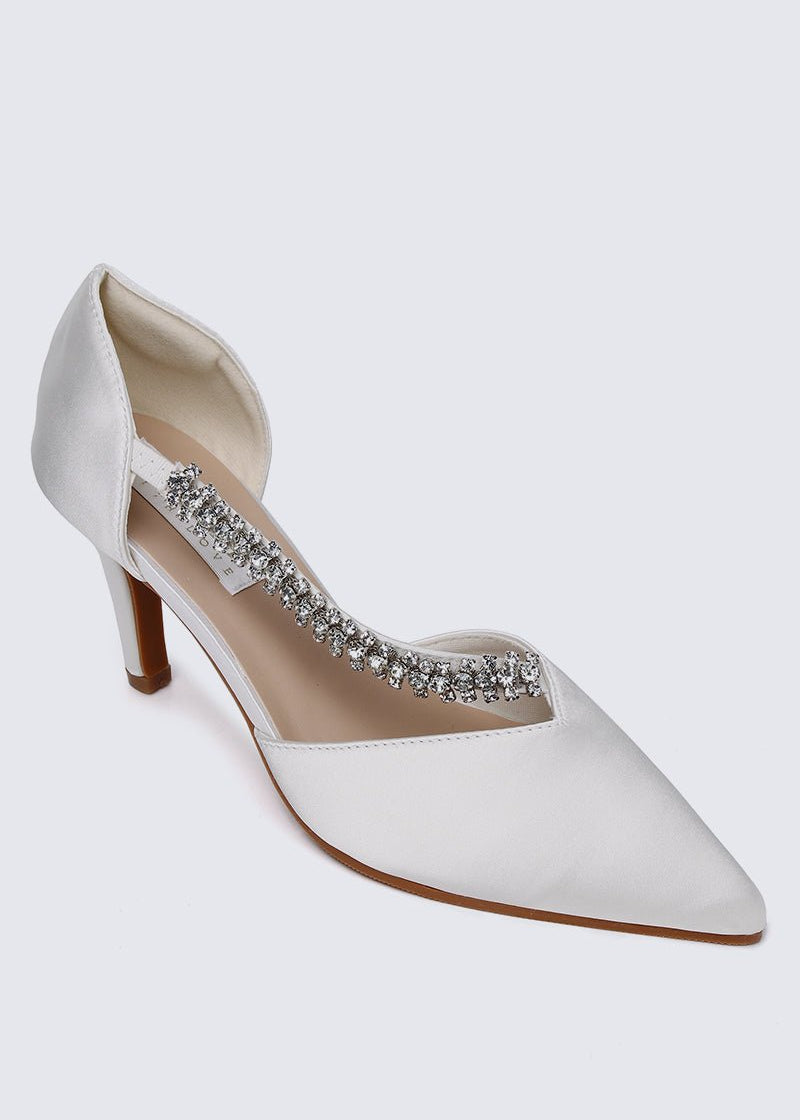 Everly Comfy Heels In Ivory - myballerine