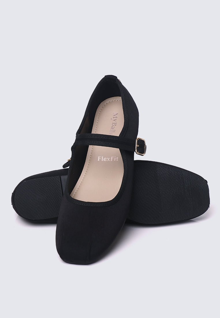 Faye FlexFit Comfy Ballerina In BlackBallerina - myballerine