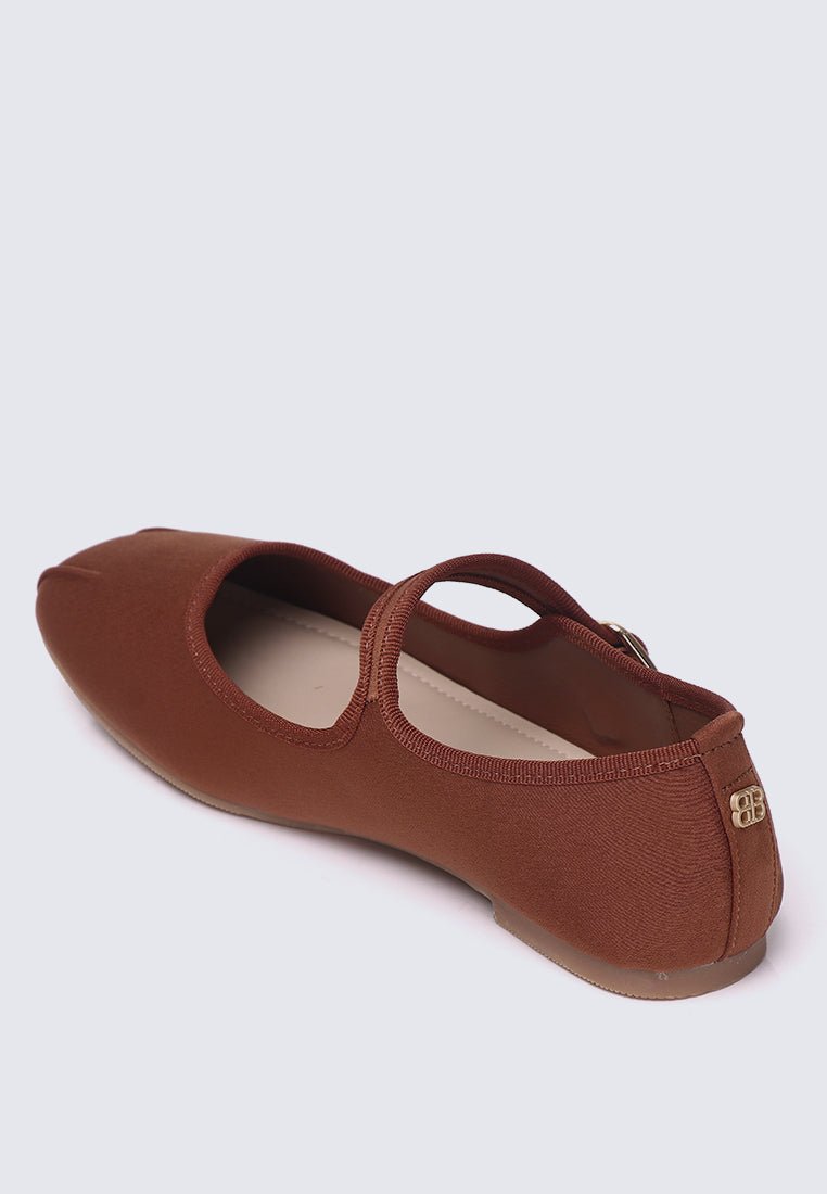Faye FlexFit Comfy Ballerina In BrownBallerina - myballerine